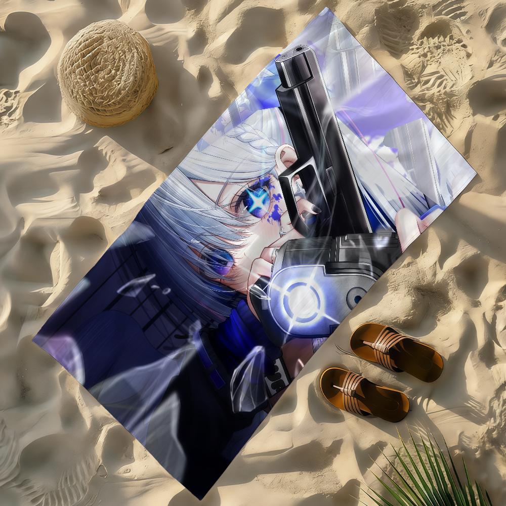 A-Amane Kanata Singer VTuber Towel Soft Lightweight Anti-Sand Large Beach Towel Quick-Drying Bath Sports Family