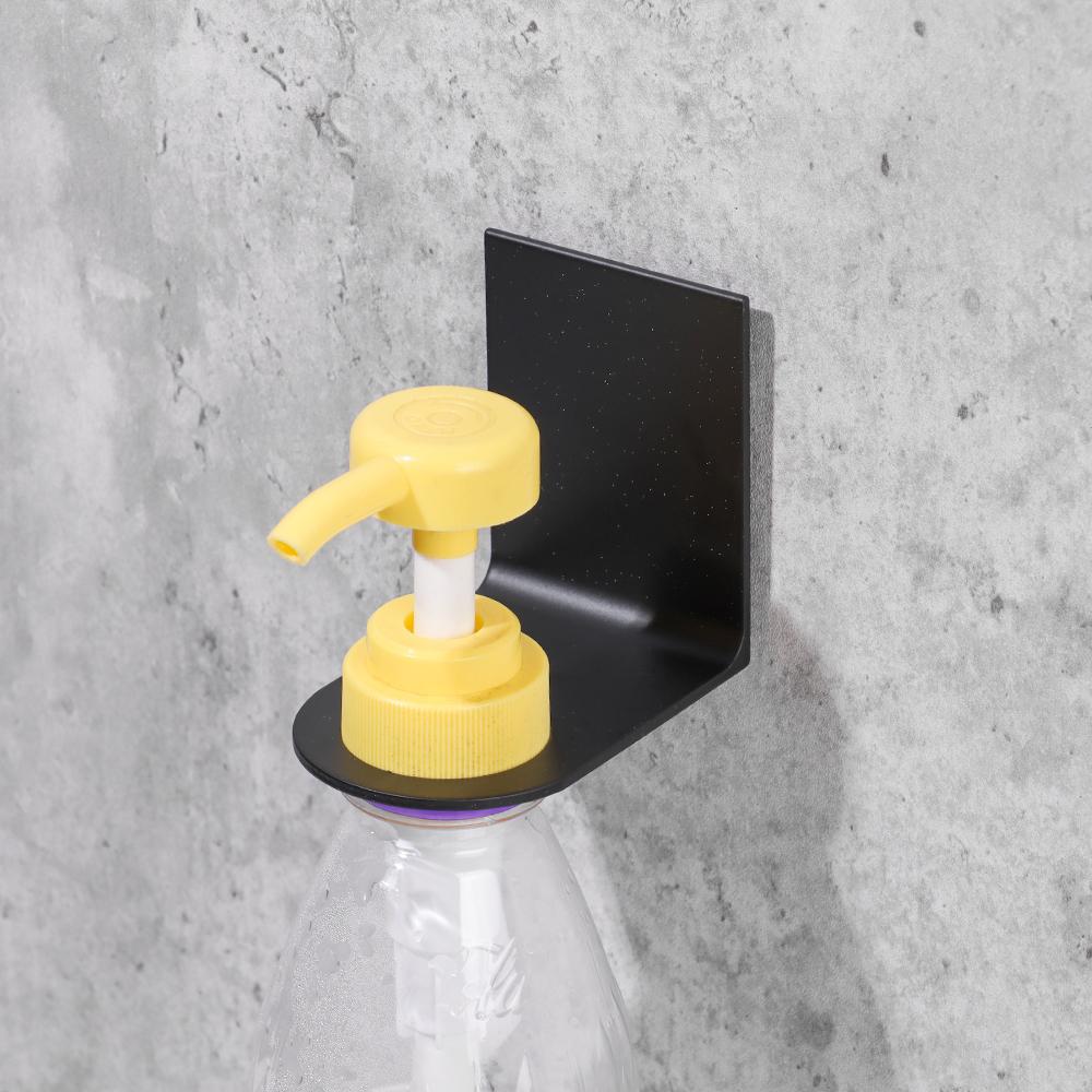 1Pc Wall Mounted Soap Bottle Holder Free of Punch Metal Hook Stainless Steel Bottle Hanger Stand Traceless Kitchen Supplies