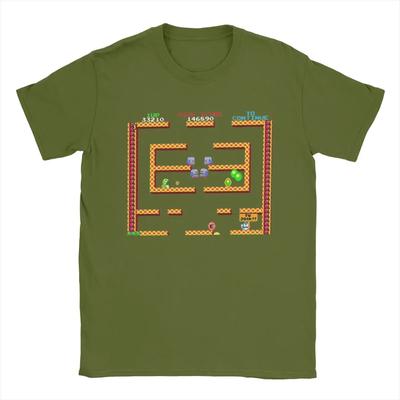 Уникальные футболки с уровнями игры Bubble Bobble для мужчин, хлопковые футболки с круглым вырезом, футболки с коротким рукавом, плюс топы#Цвет(1)