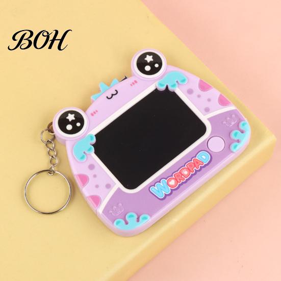 School Bag Hanging Ornament Mini Drawing Board Keychain for Kids, Cartoon Frog Writing Pad with Portable Graffiti Key Ring, Doodle Sketch Travel