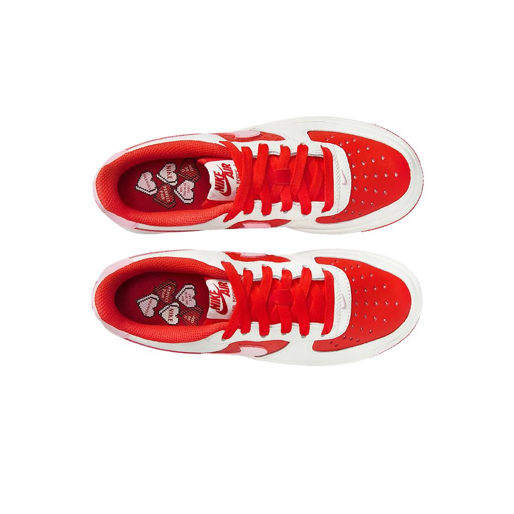 Nike Кроссовки Air Force 1 Low GS Valentines Day 2025 для детей, красные, саммит-белые, светло-малиновые HV5165-121