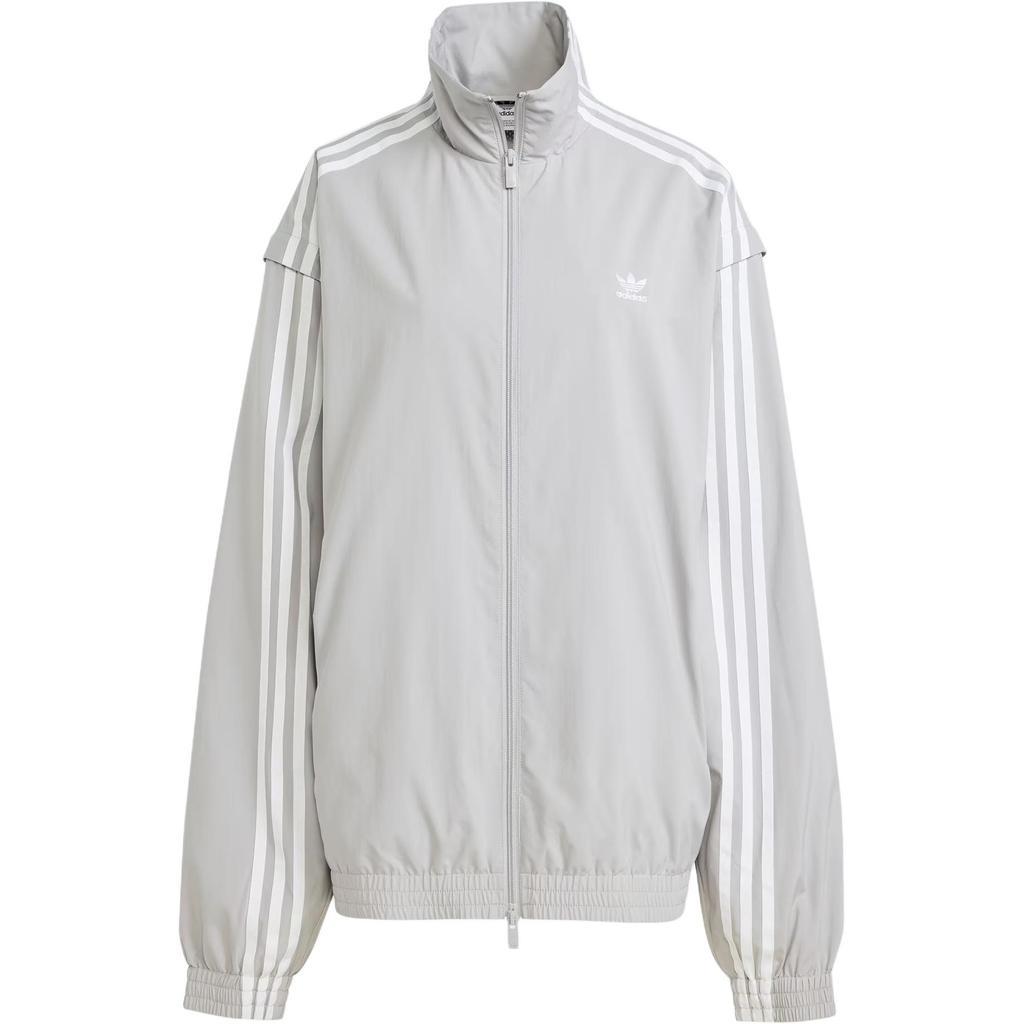 Adidas Originals Woven Firebird Zip-Off Track Top Women Jacket Light-Gray JM9253