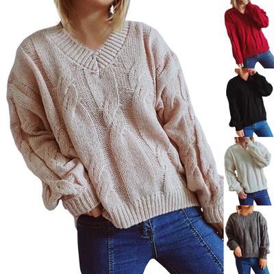 Модный женский и зимний вязаный пуловер с принтом, с длинным рукавом, повседневный свитер