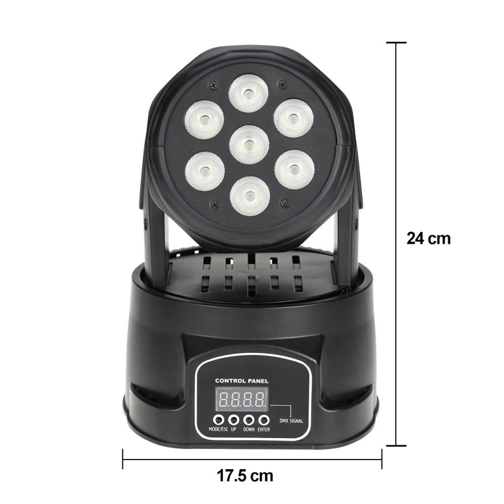105 Вт 7 светодиодов RGBW 4 в 1 Светодиодный сценический эффект Wash Lightig Moving Head Light DMX512 9/14 каналов для DJ