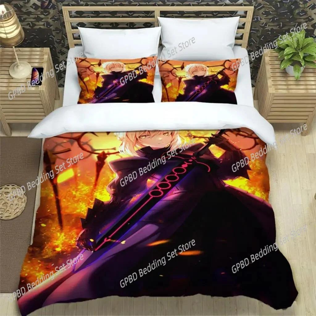 Fatestay Night HD 3D НОВЫЙ Пододеяльник Наволочка Комплект Постельного Белья Взрослый Мальчик Девочка Украшение Спальни Детский Односпальный Двуспальный Большой