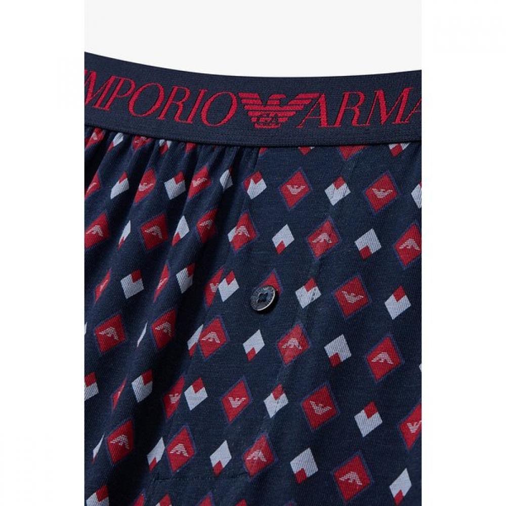 Emporio Armani Мужские хлопковые боксеры с узором и логотипом, набор из 2 шт. 0815312092 0815312094