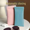 Leather Automatic Closing Glasses Bag for Sunglasses - Unisex Storage Case with Spring Closure