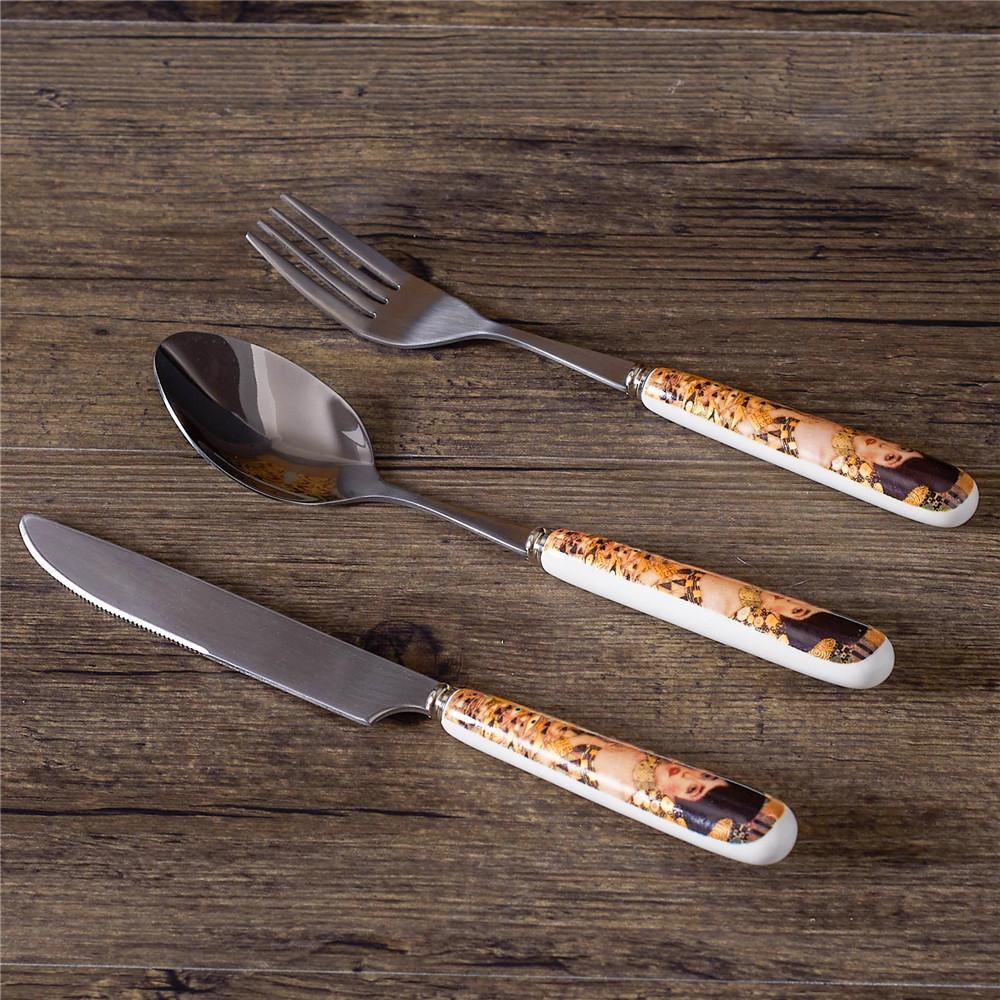 Gustav Klimt Adela Bone China Coffee Servis Роскошный фарфоровый чайный сервиз Чашка с блюдцем Керамический чайник Сливочник Сахарница Молочник Coffeewa