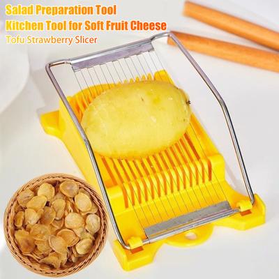 Картофельная яйцерезка Easy Press Пищевая ломтерезка Luncheon Meat Cutter с 14 проволоками из нержавеющей стали Сырорезка для мягких фруктов Тофу Фрукты дракона