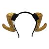 Realistic Halloween Devil Headband Artificial Goat Horn Hair Hoop Black Demon Horn Headwear  Stage