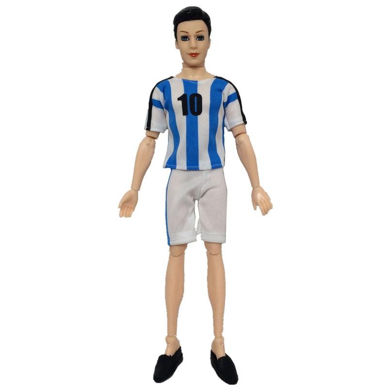 1 комплект, спортивная одежда для футбола 1/6, одежда для куклы Кена, одежда для мальчиков, топ, шорты, носки для бойфренда Барби, кукла Кена, мужские спортивные костюмы