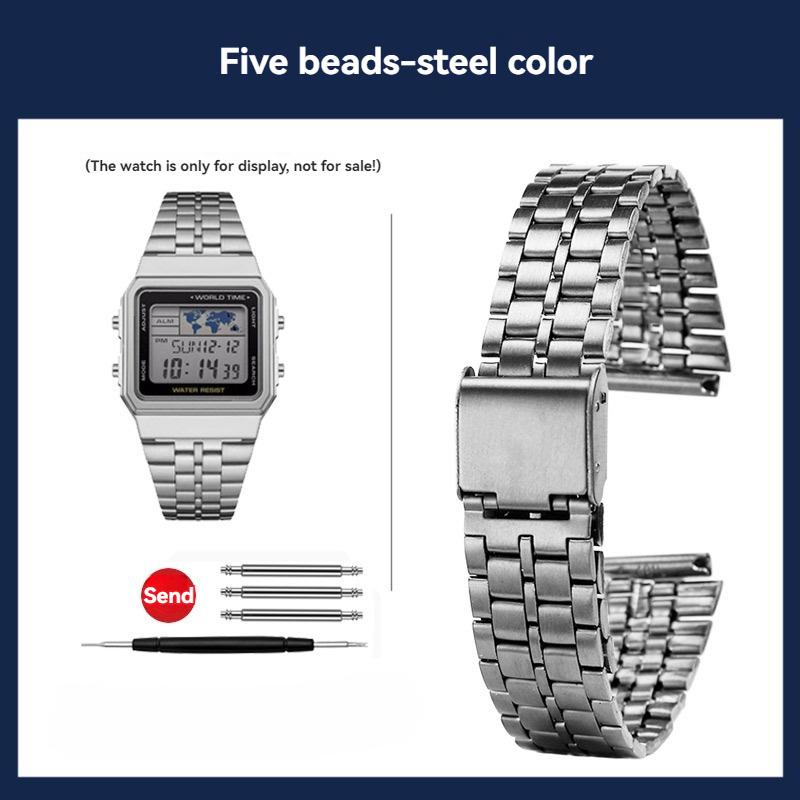 Для Casio A158 A159 A168 A158W f91w LA-680 Металлический ремешок для часов из нержавеющей стали AE1200 AE-1300 W-218 Маленькие квадратные часы металлический ремешок 18 мм