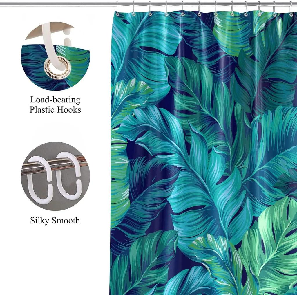 Тропический зеленый лист пальмы занавеска для душа для ванной комнаты с принтом растения водонепроницаемая тканевая занавеска для душа украшение для дома ванной комнаты