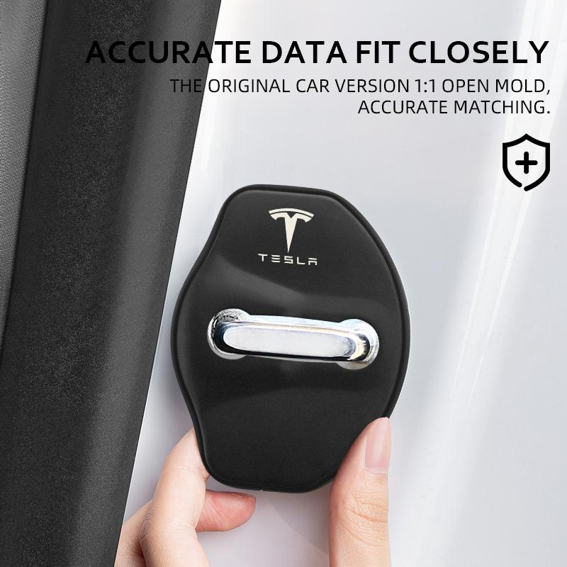 ALP1 High-quality Matte Car door lock cover Auto Emblems Case For Tesla model 3 model X Y style Roadster Accessories