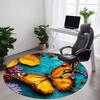 1pc Butterfly Flowers Office Round Area Rug, Indoor Mat Suitable ForOffice, Under Office Chairs Bedroom Living Room Home Decor, Room Deco  D074