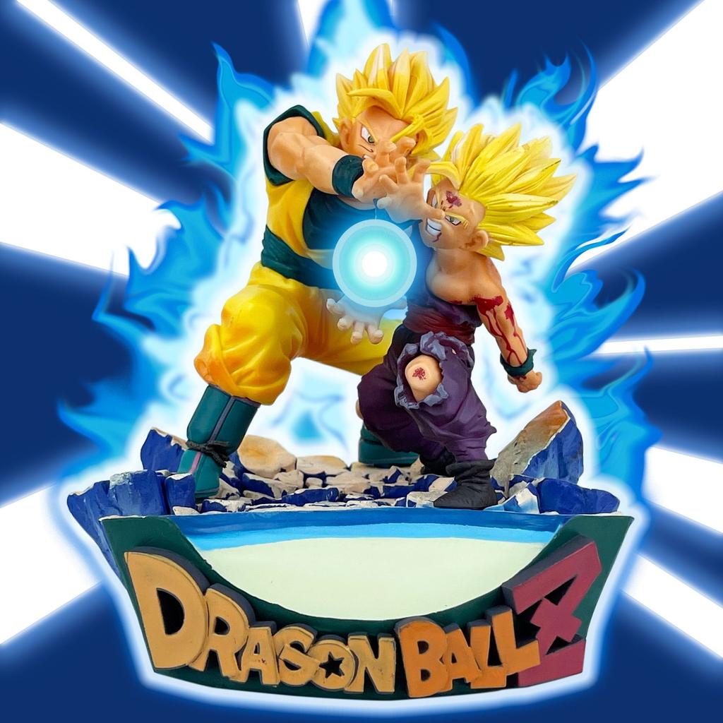 16CM Dragon Ball Z Son Goku Gohan VS Cell Anime Figures Kakarotto Super Saiyan Figurine Pvc Statue Model Doll Decora Toys Gifts