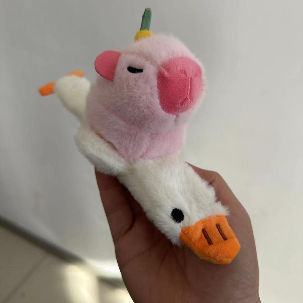 Мягкий браслет-пощечина капибары, плюшевое животное, хлопающее кольцо, забавная интерактивная игрушка для детей, подарок