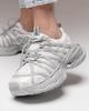 Кроссовки на платформе Allsy 19527 36 серо-молочные кожа текстиль