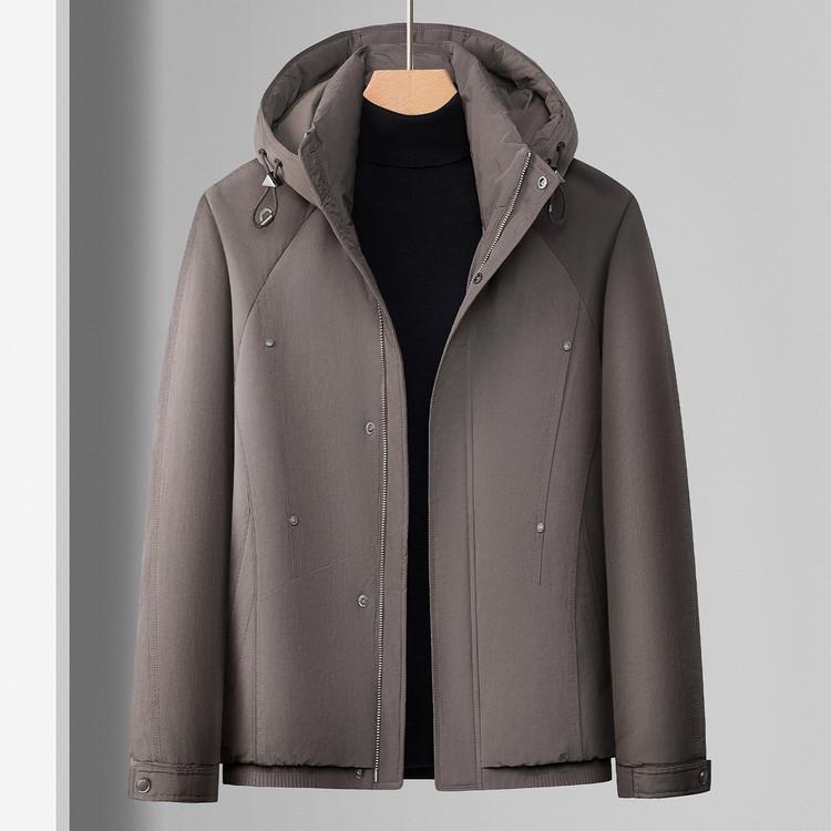 Men's Trendy Winter Commute Windproof Hooded Down Jacket - 90% Duck Down, Warm & Thickened