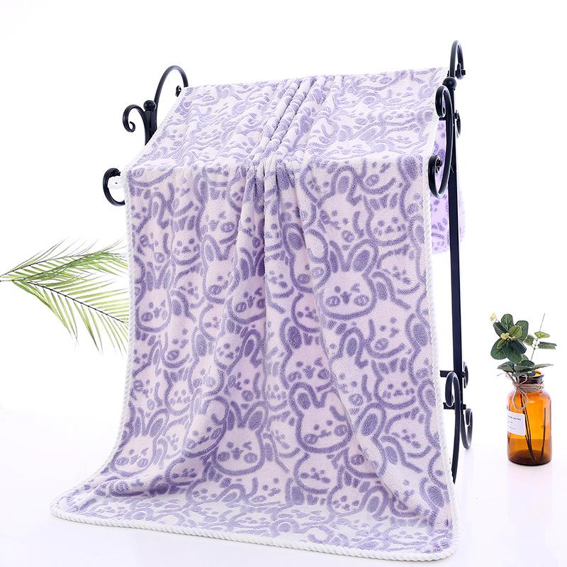 Новое жаккардовое банное полотенце из кораллового флиса, мягкое, впитывающее, класс А, 100% хлопок, бытовое банное полотенце, утолщенное полотенце-обертывание