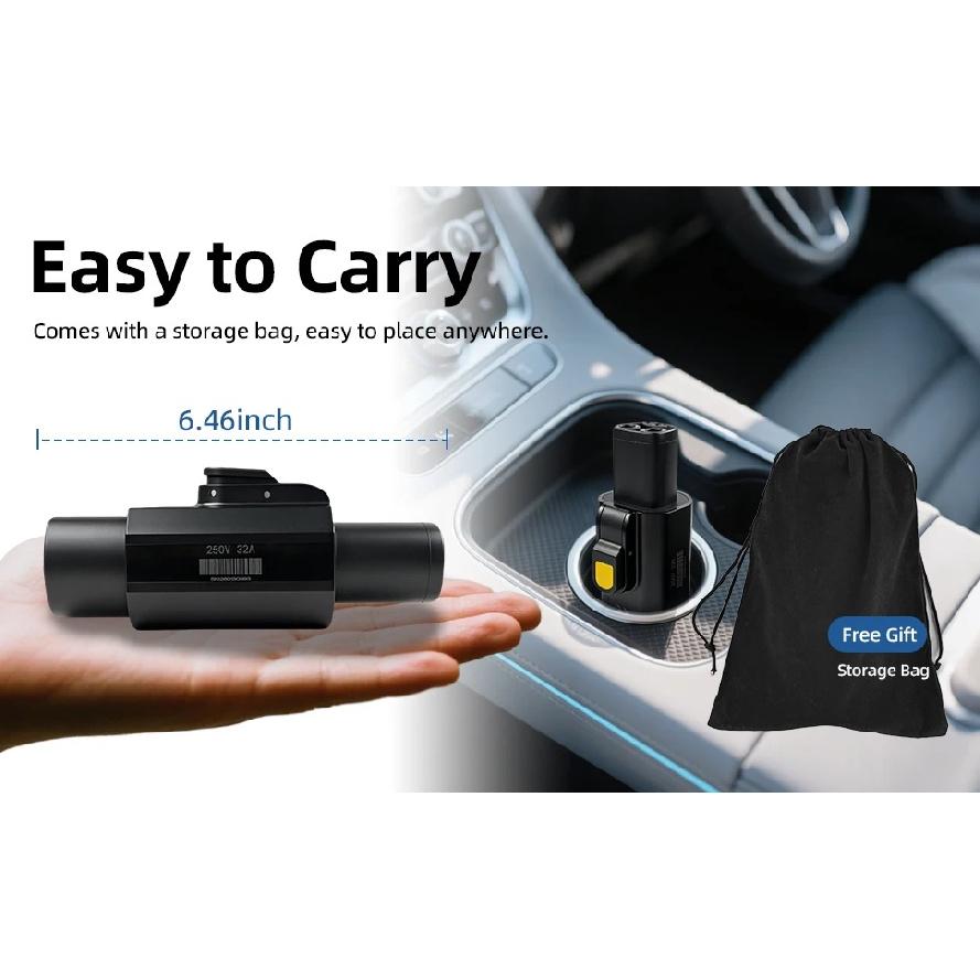 EVqiaoyi Type 2 to NACS EV Adapter 32A 7kW Converter Use Type 2 Chargers to Charge Tesla Vehicles for Tesla Model 3/Y/S/X