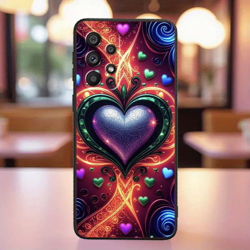 Роскошный чехол с дизайном "Любовь" для Samsung A41 A35 A34 A33 A32 A25 A24 A23 A21s A06 A05 A04 A03 Note 10 20 Ultra 5G Черный