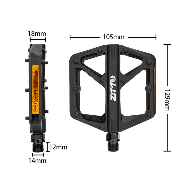 ZTTO Ultralight Pedal Mountain Road Bike Pedal Platform Nylon Pedals Sealed Bearings Footboard Cycling BMX Anti-slip Flat Pedals