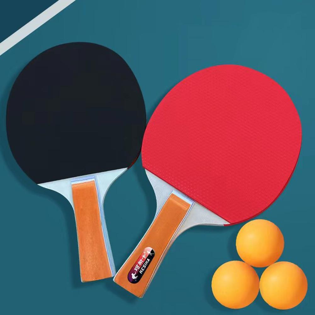 Набор ракеток для настольного тенниса с положительным и отрицательным частицами, тренировочное оборудование для начинающих (2 ракетки +3 мяча)
