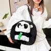 Plush Bamboo Panda Doll Shoulder Bag College Student Cartoon Cute Girl Heart Outdoor Outing Bag Souvenir