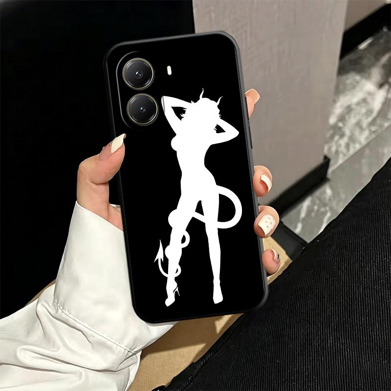 Крутой мягкий чехол для телефона с силуэтом девушки-дьявола для Xiaomi Poco X5 X6 X7 X8 Pro Max X3 F7 F8 Ultra M8 M7 M6 M5 Redmi 15 15C 14C 13C 1