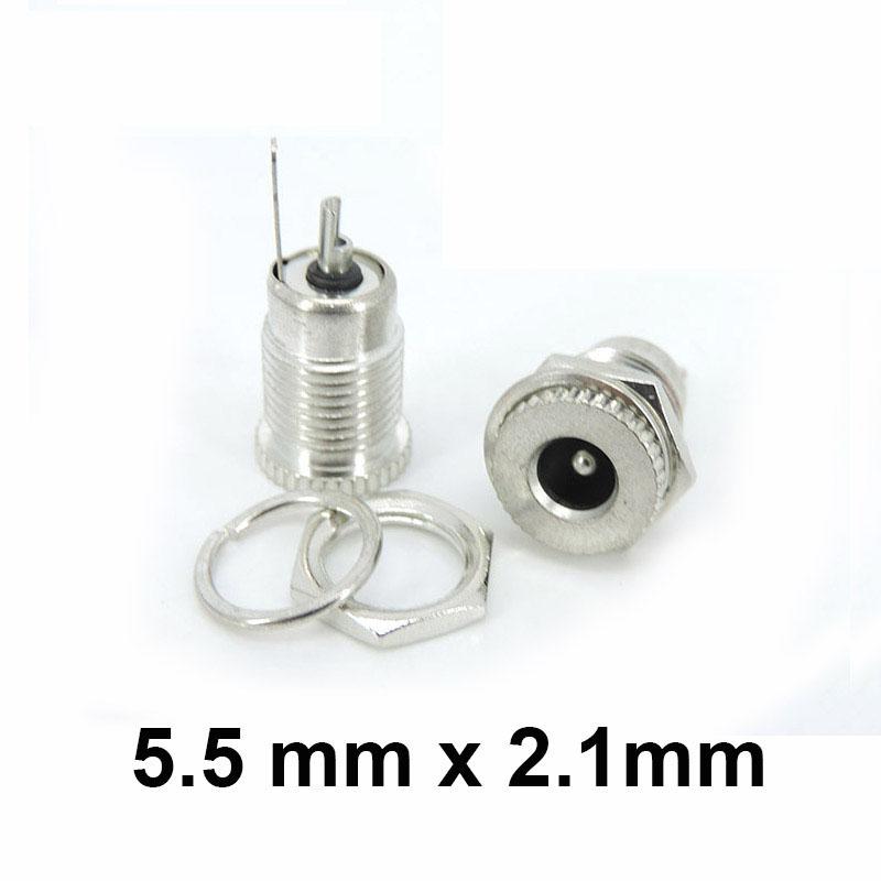 DC099 DC Power Jack Socket Female Panel Mount Connector Metal 5.5 mm x 2.1mm DC-099 Open Hole 11MM 5.5*2.1 5.5*2.5
