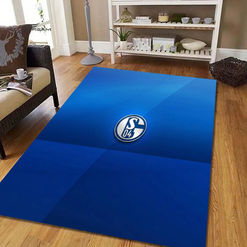 FC Schalke 04 Flannel Pattern Square Carpet,Area Rug,Carpet Rug for Living Room Bedroom Sofa Playroom Decor,Non-slip Floor Mat