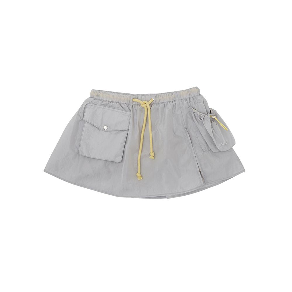 Pibbi Drawstring Utility Skirt (Space Silver)
