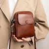 Маленькая сумка для женщин 2025 Новый тренд Кожа растительного дубления Верхний слой Коровья кожа Сумка для телефона Винтажная сумка кроссбоди Одно плечо Мягкая кожа Мода
