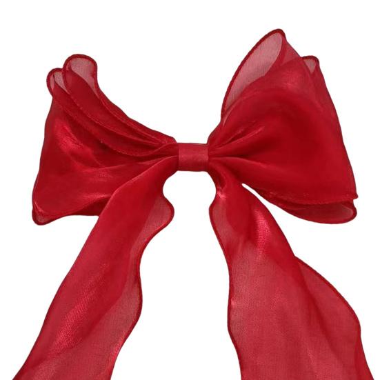 Women Hair Clip Mesh Yarn Ribbon Bowknot Decor Cartoon Hair Pin with Long Tail Sweet Hair Accessories