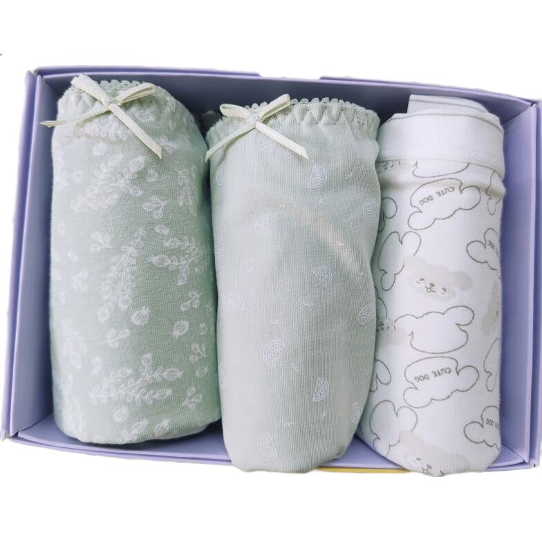 Deanfun Women's Underwear Xinjiang Cotton 7A Antibacterial Pure Cotton Crotch Mid-Waist Gift Box 3-Pack XL