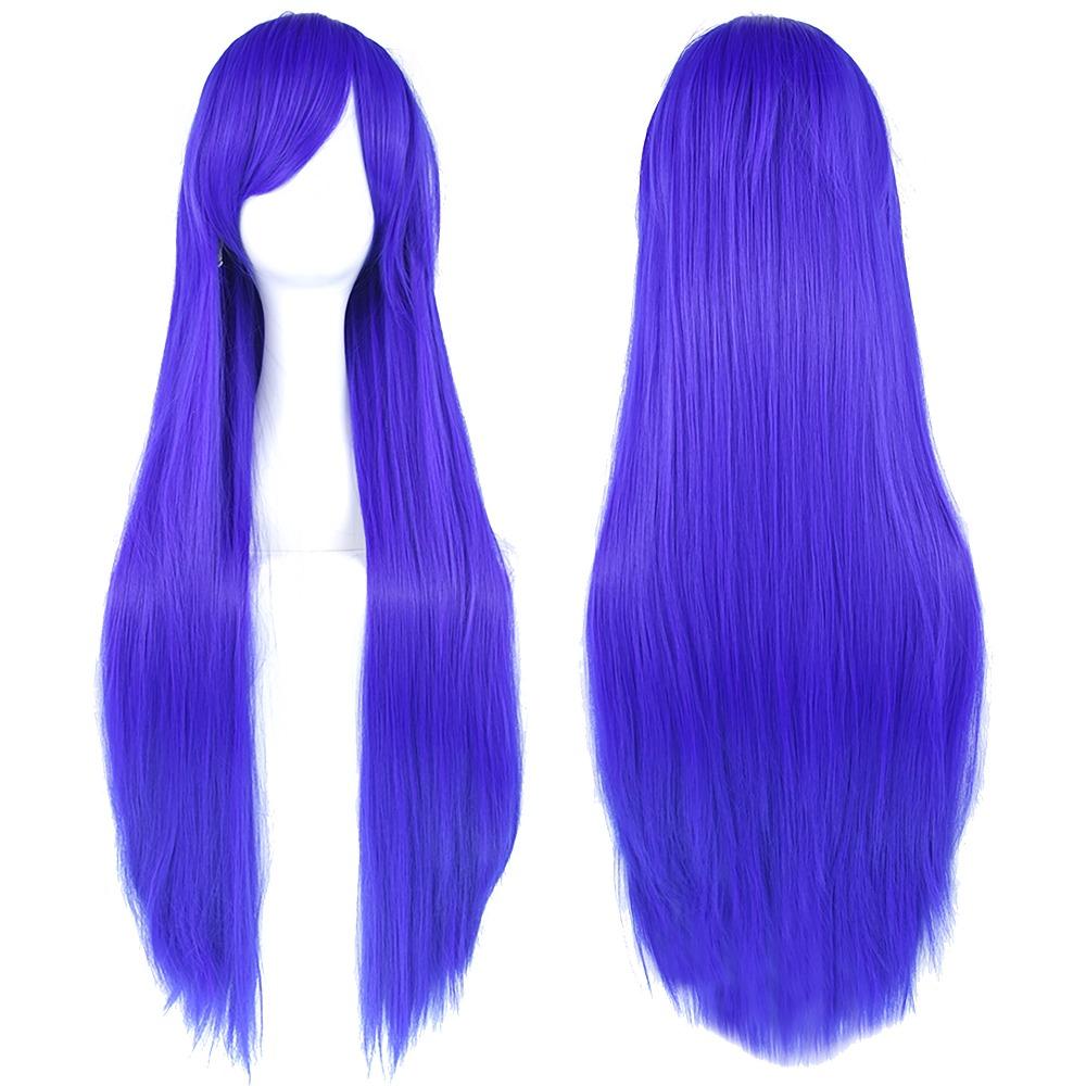 80cm Long Synthetic Hair Heat Resistance Anime Straight Hairpiece Halloween Cosplay Wigs for Women