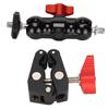 Super Camera Clamp Mount Rustproof Adjustable Double Ball Head Adapter for Camera Light Flashlights