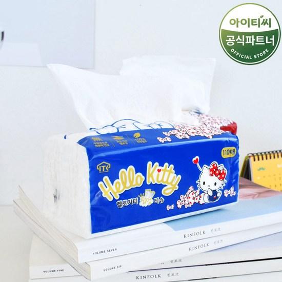 Hello Kitty Всплывающая упаковка салфеток, 3-слойная, случайная доставка, 110 листов, 20 единиц, популярный персонаж в Корее