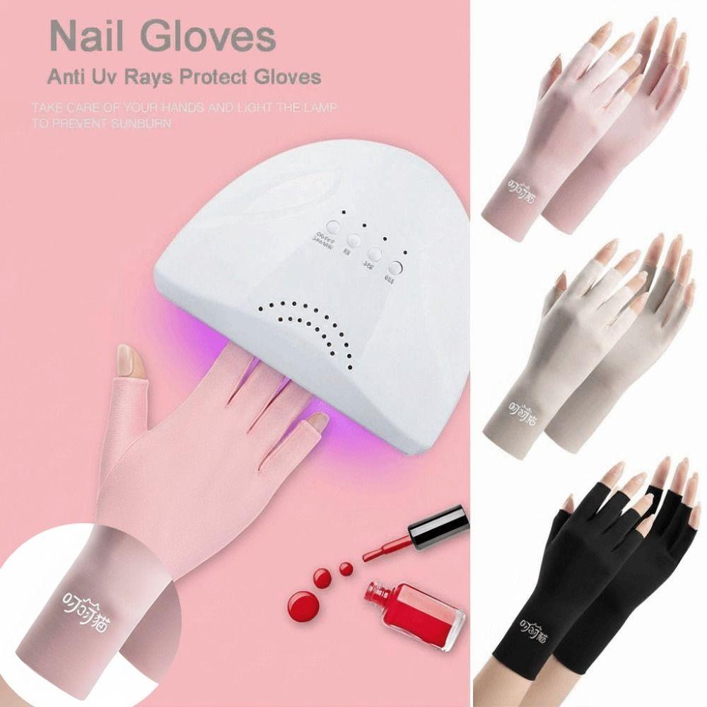Nail Uv Protection Nail Painting Gloves Protect Finger Skin Drive Gloves For Led Lamp