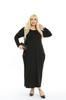 Women's Big Size Dress Plus Size Long Sleeve Ethnic Pocket Detailed (Suitable for Hijab) Viscose Combed Cotton Fabric Casual Dress
