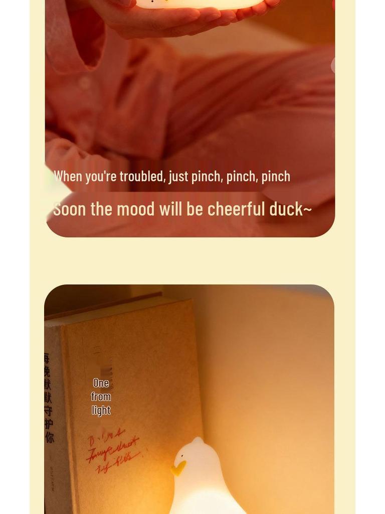 Silicone Duck Night Light: Soft Glow, Eye-Friendly Bedside Lamp