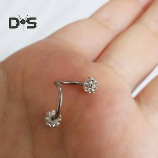 1 шт. серьги для пирсинга, искусственные кристаллы, серьги-гвоздики для козелка, легко чистящиеся серьги-гвоздики для хряща ушной раковины, губы