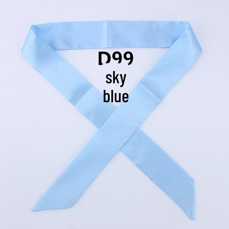 Однотонный шелковый шарф Mai Tong: Тонкая, узкая декоративная лента для ручек сумок