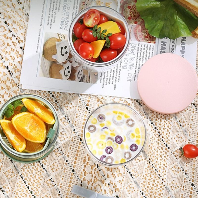 600ml Practical Picnics Storage Bucket Plastic Cup Seal Salad Cup for School