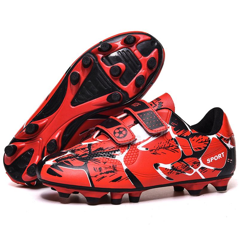 Футбольные бутсы Детские футбольные бутсы Молодежные гвозди Однотонные футбольные бутсы с двойной микрофонной клюшкой Тренировочные детские футбольные бутсы
