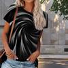 Женская летняя футболка с принтом Vortex Pattern, модные футболки с коротким рукавом в стиле ретро, повседневные топы с принтом