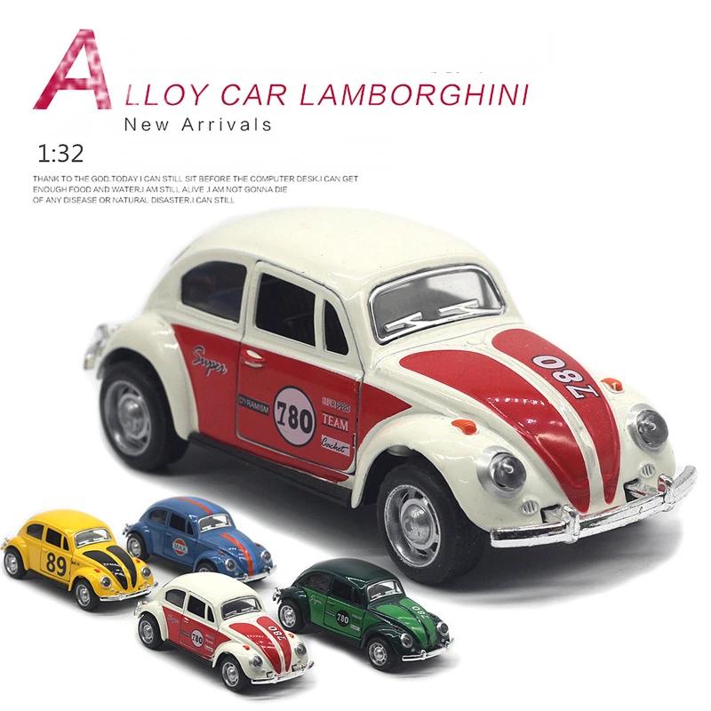 1/32 Scale Beetle Alloy Car Diecasts Metal Classic Toy Model with Pull Back Function Vehicles for Child Gifts