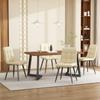 117X68cm dining table, (1-pc), frame made of metal, wood grain kitchen table with metal legs for dining room living room, black/walnut color