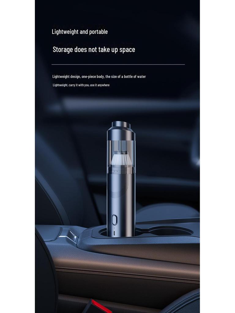 Компактный беспроводной автомобильный пылесос с мощным всасыванием и функцией выдува